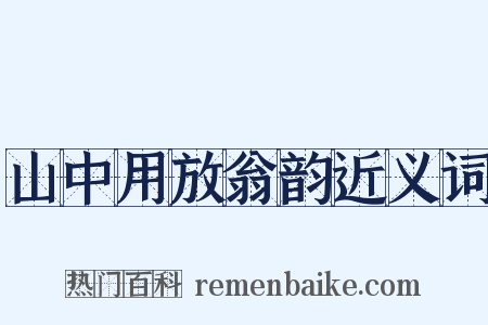 山中用放翁韵近义词是什么意思的图片